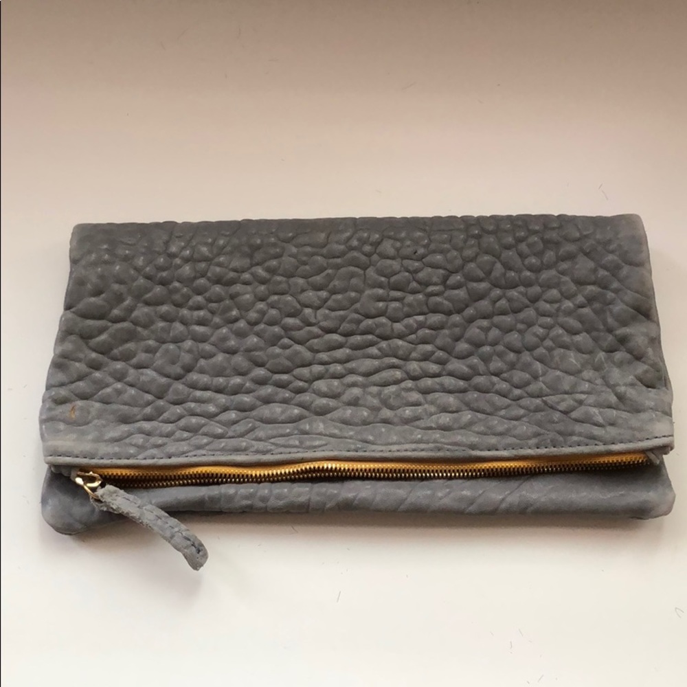 [Clare Vivier] Leather clutch Foldover mustard zip